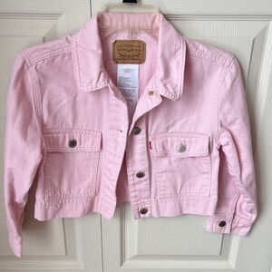 Levi's Kids Light Pink Jean denim Jacket Classic girls coat size small 8/10 EUC